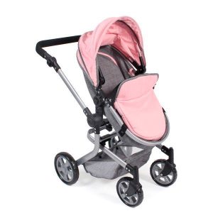 Carro de Muñecas Combi Mika Rosa-Gris Tejano
